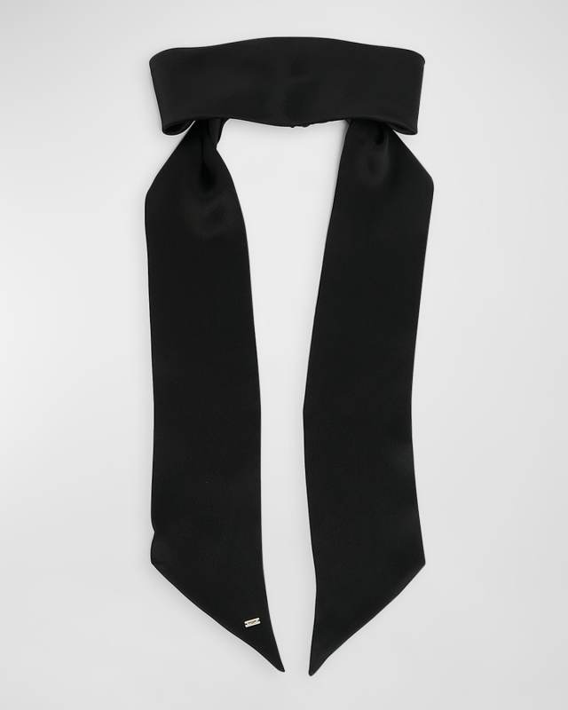 Wide Silk Headband With Scarf Accent